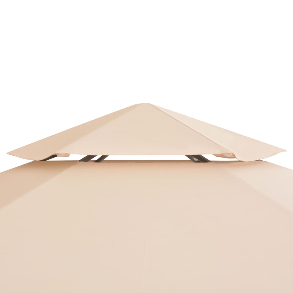 Hagepaviljong lysthus heksagonal beige 323x265 cm
