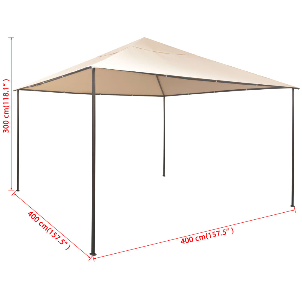 Paviljongtelt 4x4 m stål beige