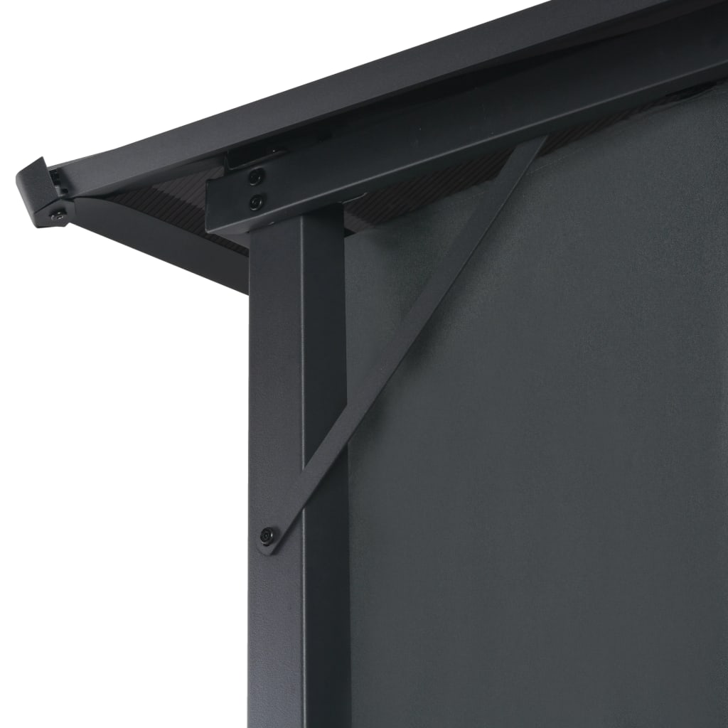 Paviljong med gardin aluminium 3x3 m svart
