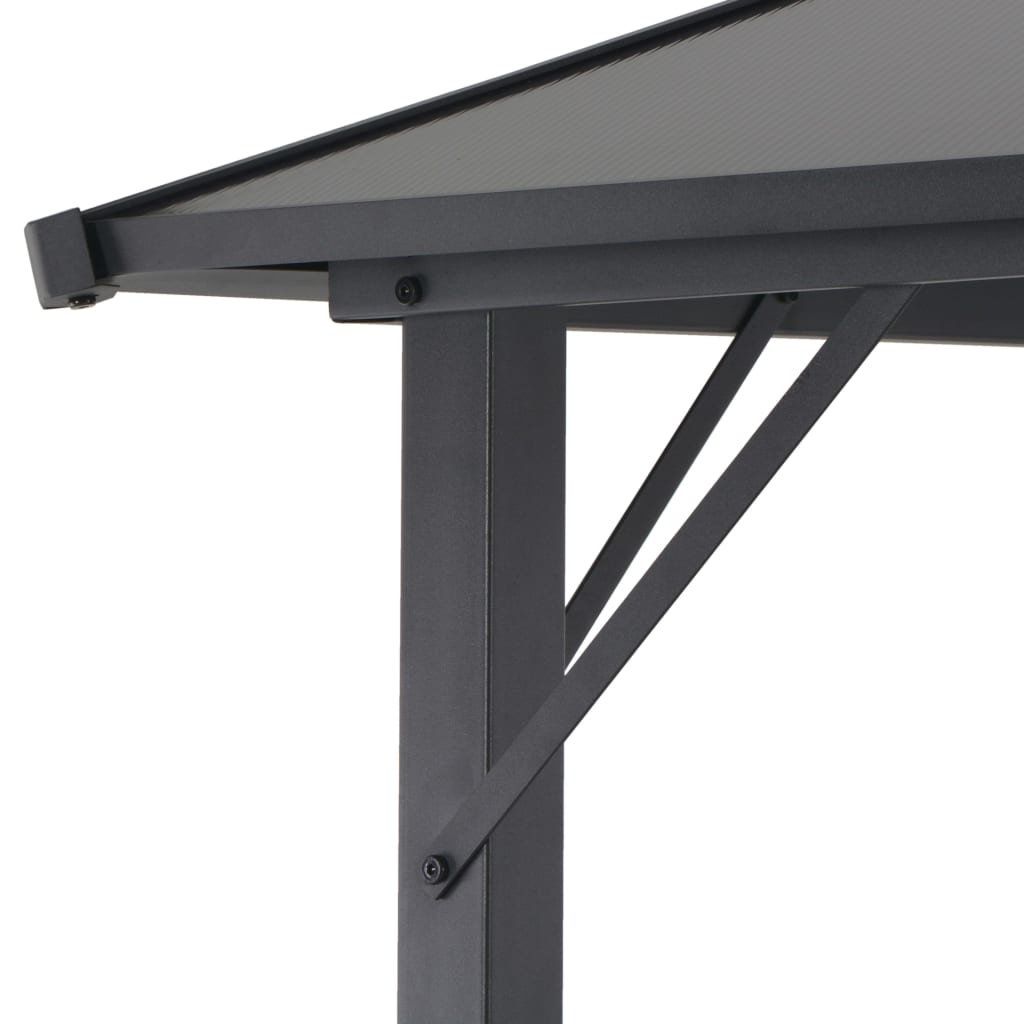 Paviljong med tak aluminium 3x3 m svart