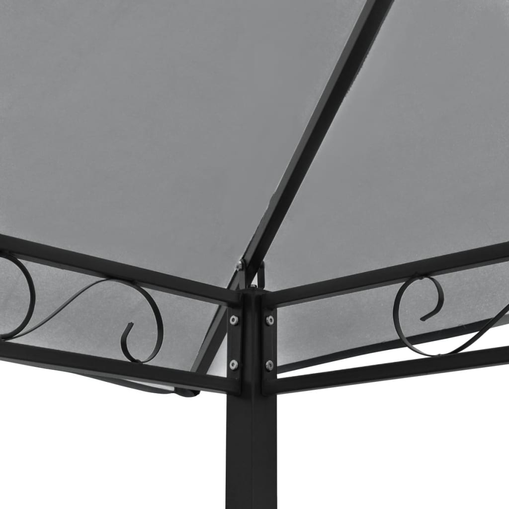 Hagepaviljong med bord og benker 2,5x1,5x2,4 m antrasitt