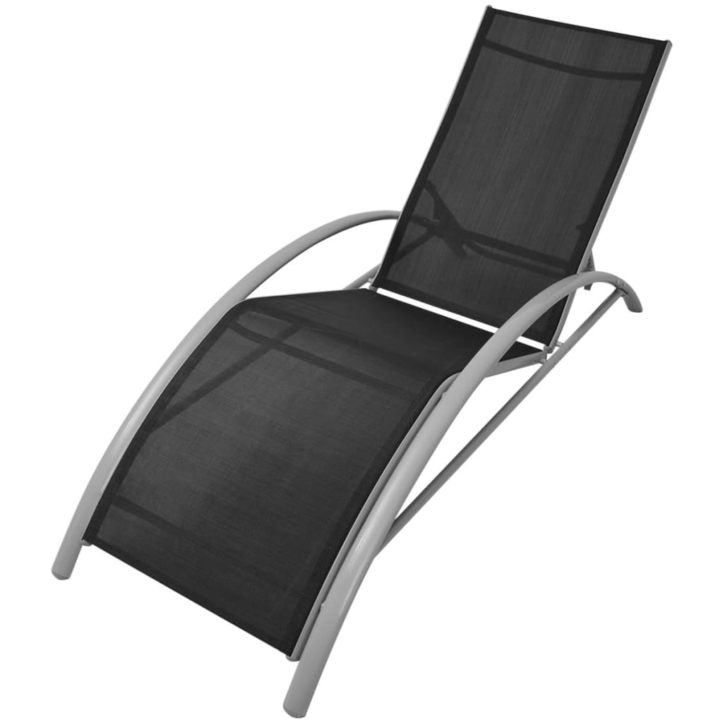 Solsenger med bord aluminium svart