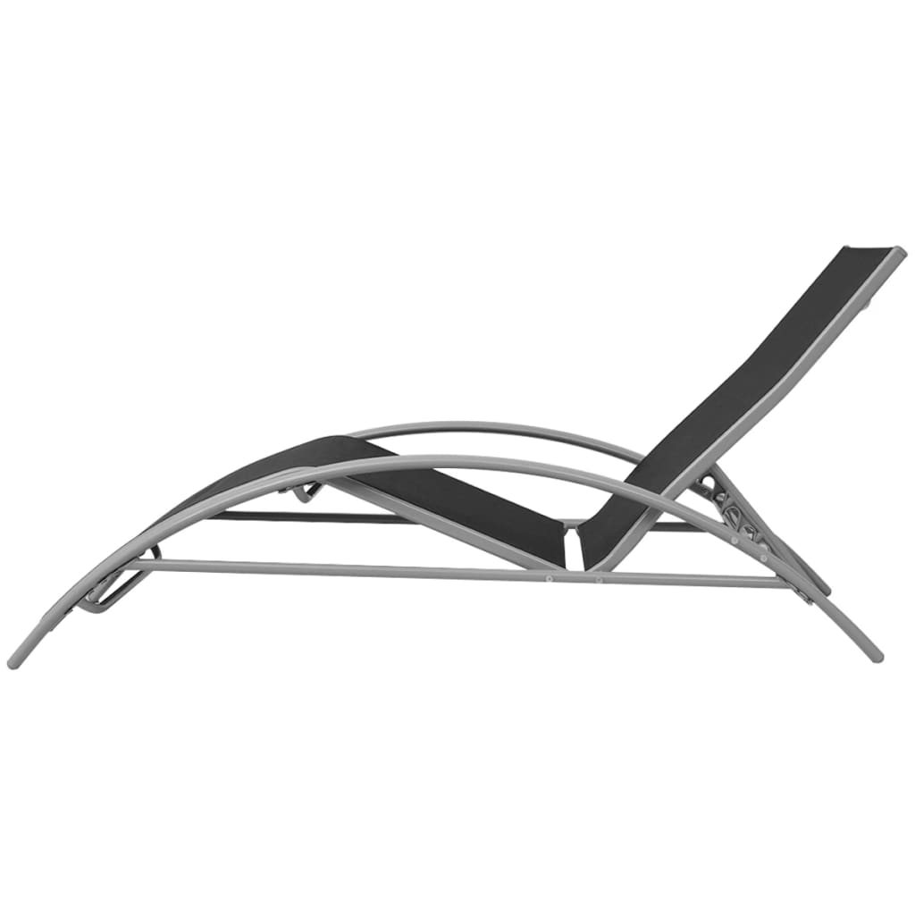 Solsenger med bord aluminium svart