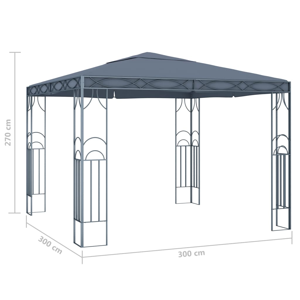 Paviljong 300x300 cm antrasitt