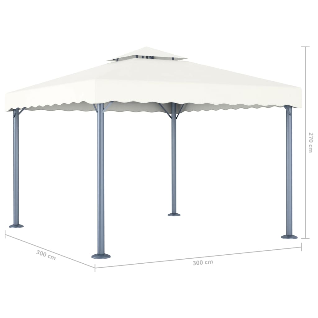 Paviljong 300x300 cm kremhvit aluminium
