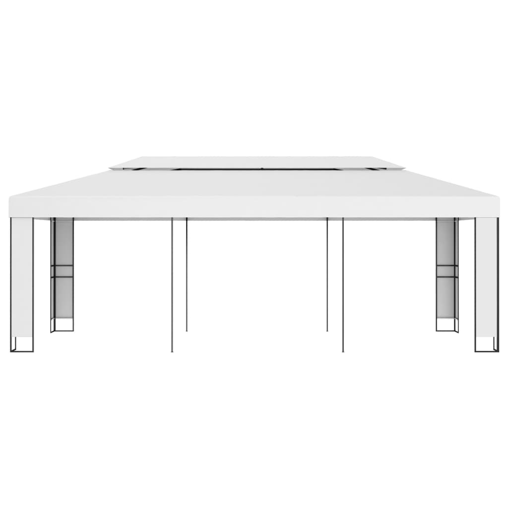 Paviljong med dobbelt tak 3x6 m hvit