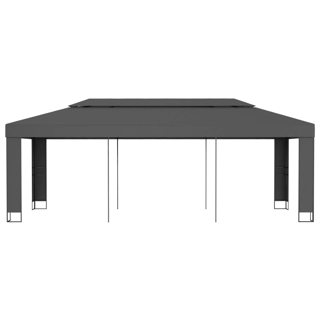 Paviljong med dobbelt tak 3x6 m antrasitt