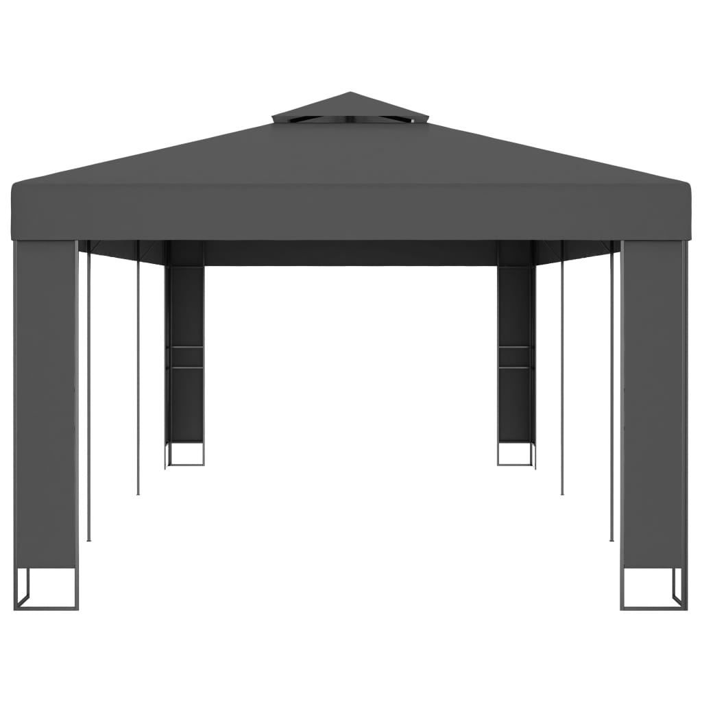 Paviljong med dobbelt tak 3x6 m antrasitt