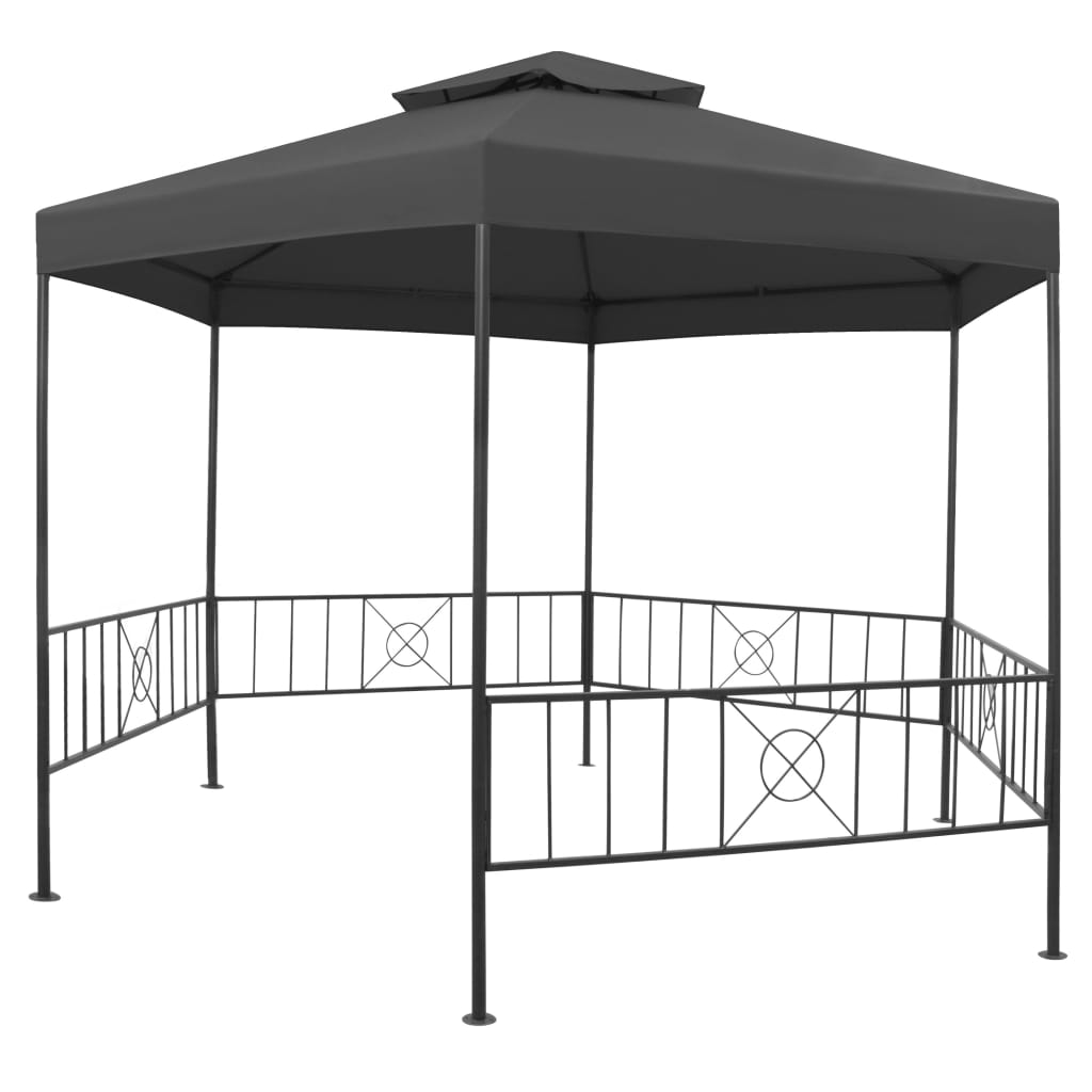 Hagepaviljong 323x275x265 cm antrasitt