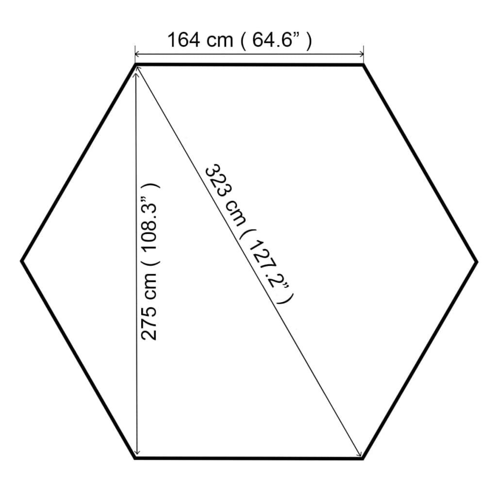 Hagepaviljong 323x275x265 cm antrasitt