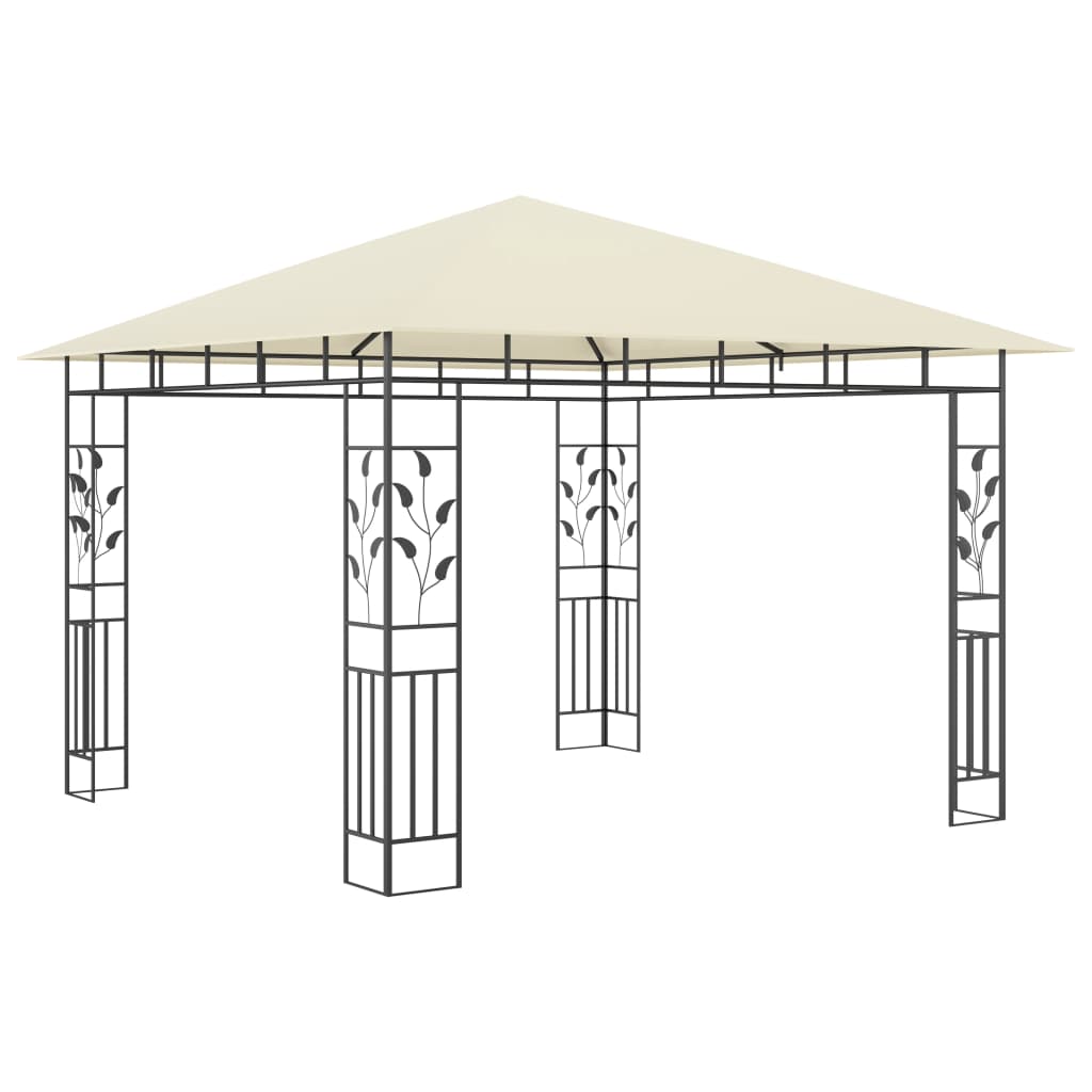 Paviljong med myggnett 3x3x2,73 m kremhvit 180 g/m²