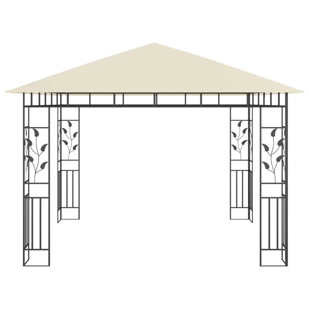 Paviljong med myggnett 3x3x2,73 m kremhvit 180 g/m²