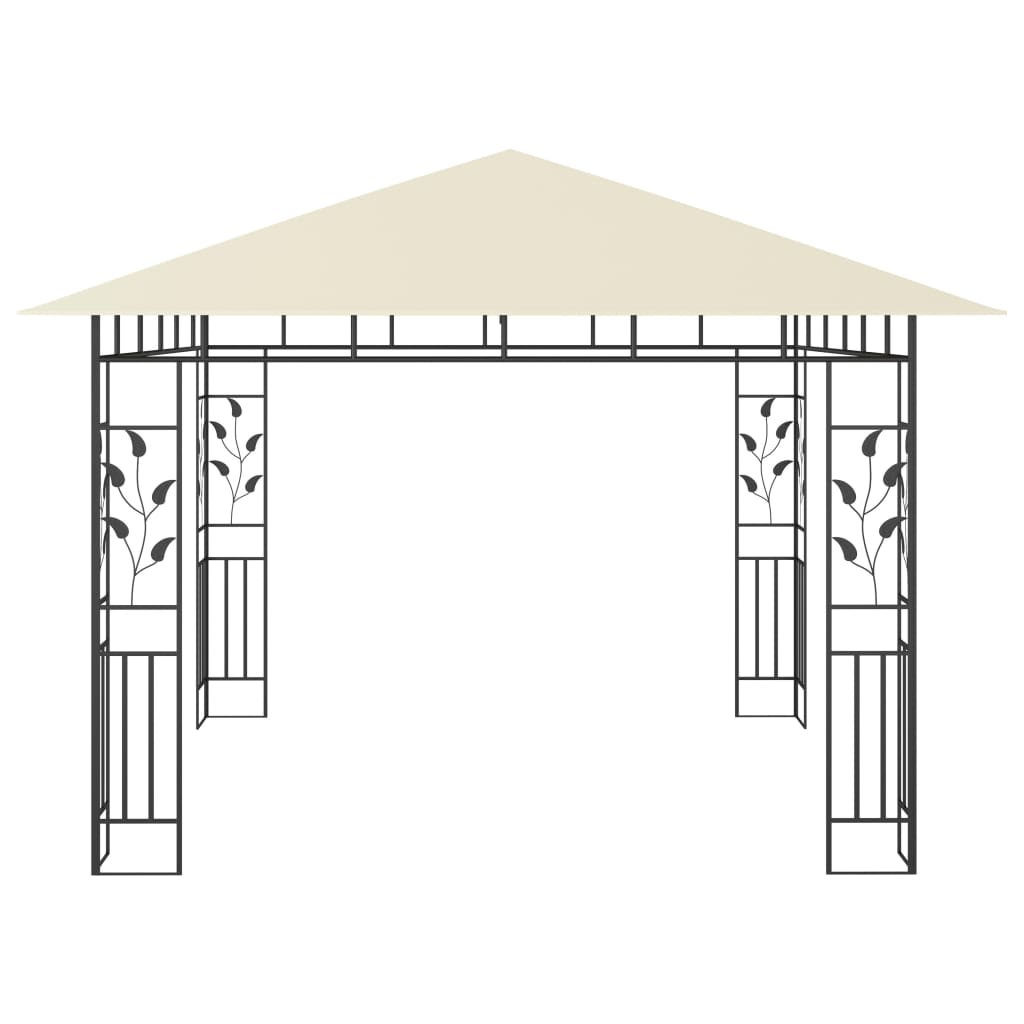 Paviljong med myggnett 3x3x2,73 m kremhvit 180 g/m²