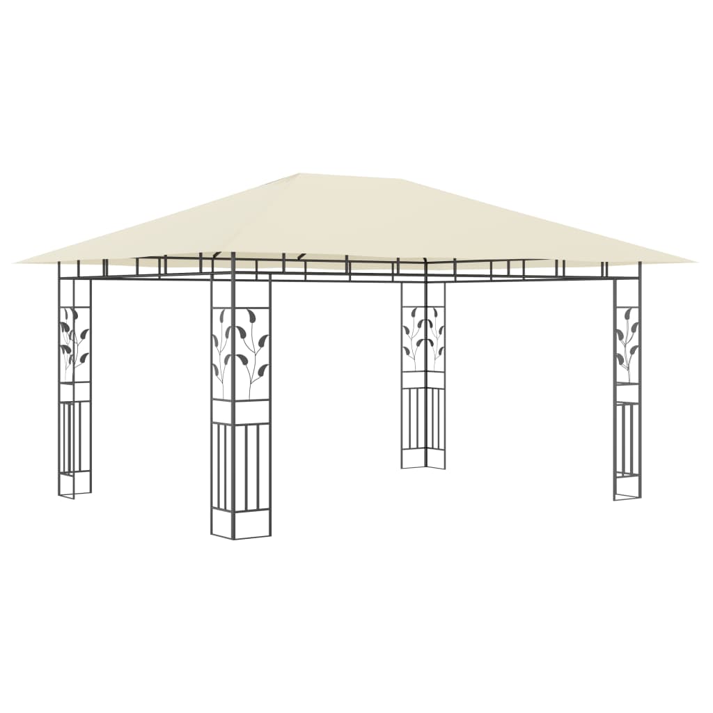 Paviljong med myggnett 4x3x2,73 m kremhvit 180 g/m²