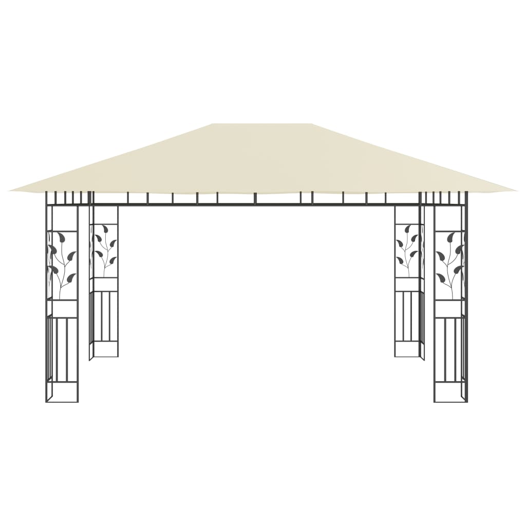 Paviljong med myggnett 4x3x2,73 m kremhvit 180 g/m²
