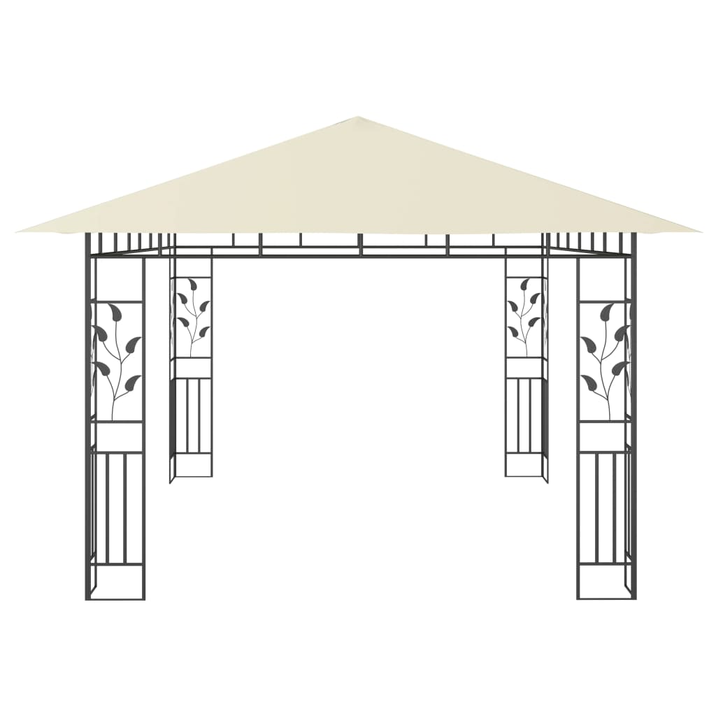 Paviljong med myggnett 4x3x2,73 m kremhvit 180 g/m²
