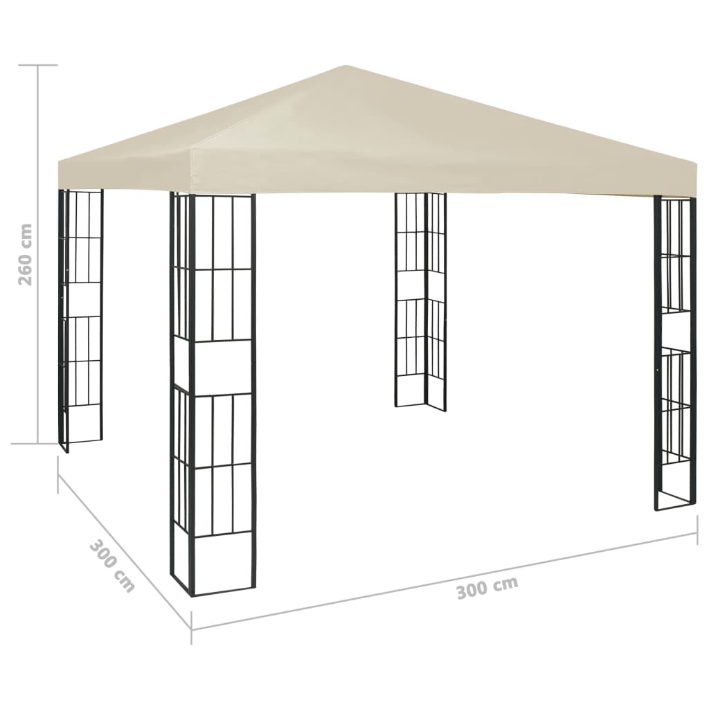 Paviljong 3x3 m kremhvit