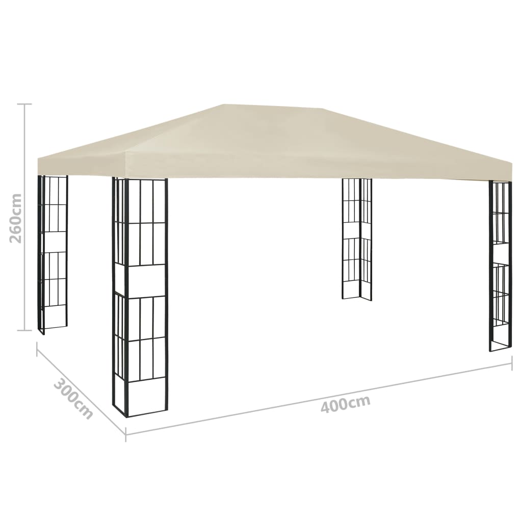Paviljong 3x4 m kremhvit