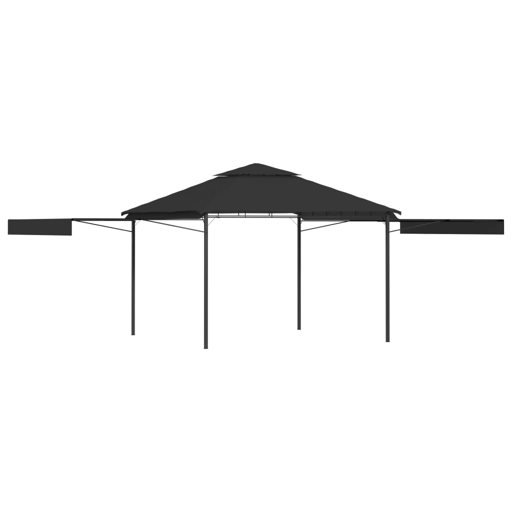 Paviljong med doble utvidbare tak 3x3x2,75 m antrasitt 180 g/m²