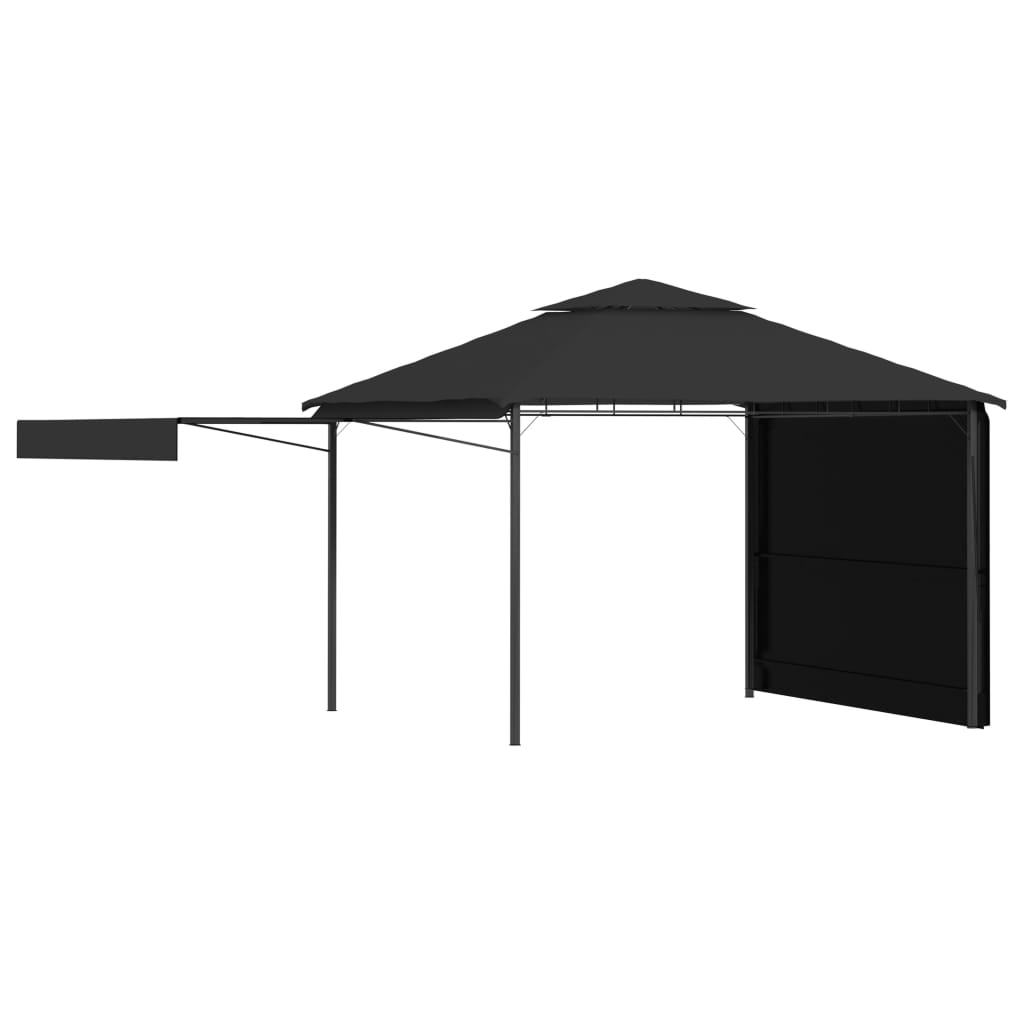 Paviljong med doble utvidbare tak 3x3x2,75 m antrasitt 180 g/m²