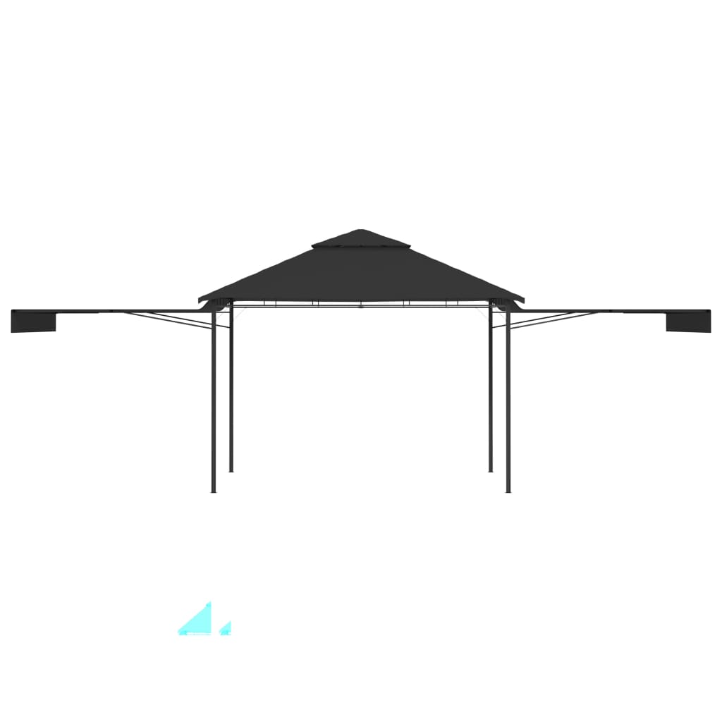 Paviljong med doble utvidbare tak 3x3x2,75 m antrasitt 180 g/m²