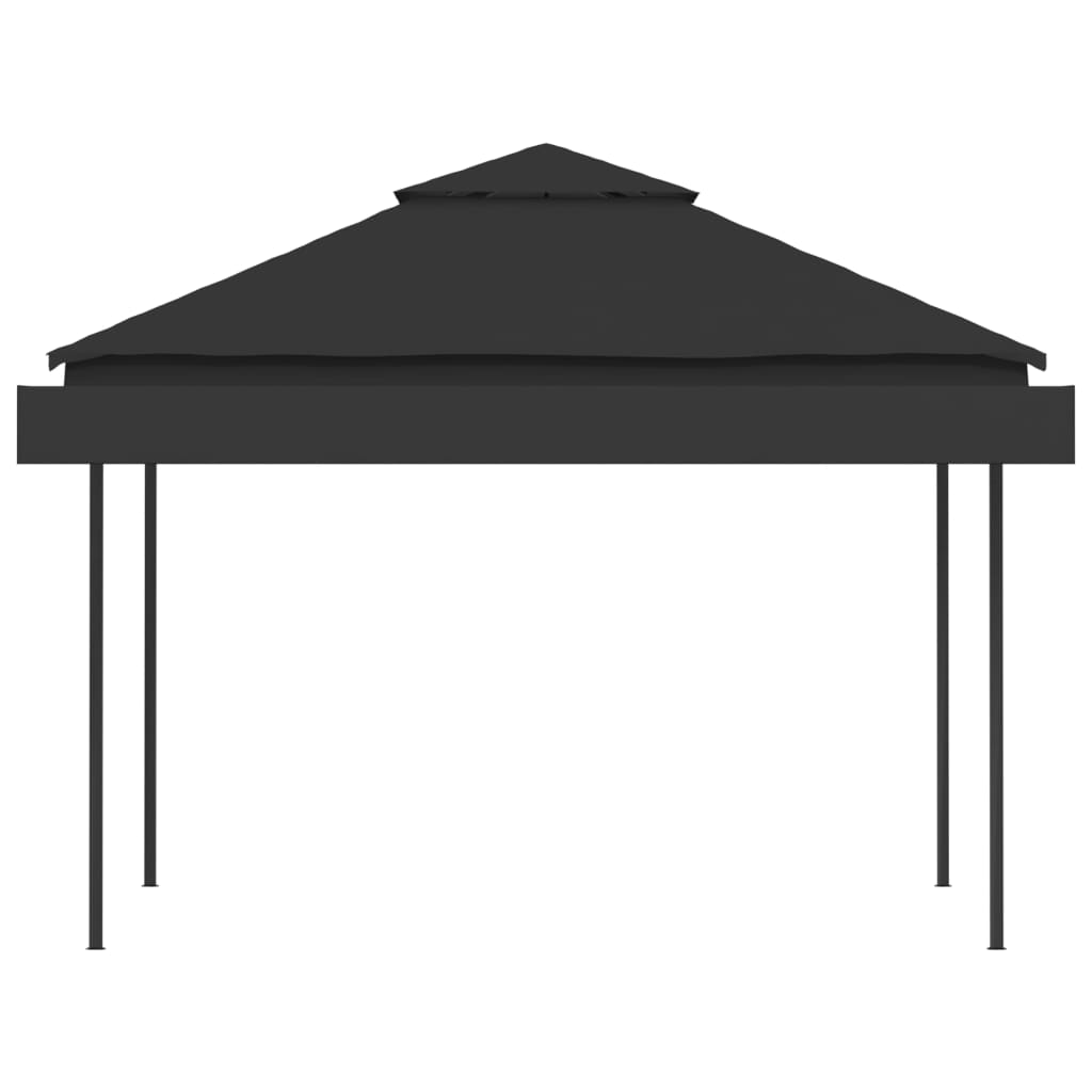 Paviljong med doble utvidbare tak 3x3x2,75 m antrasitt 180 g/m²