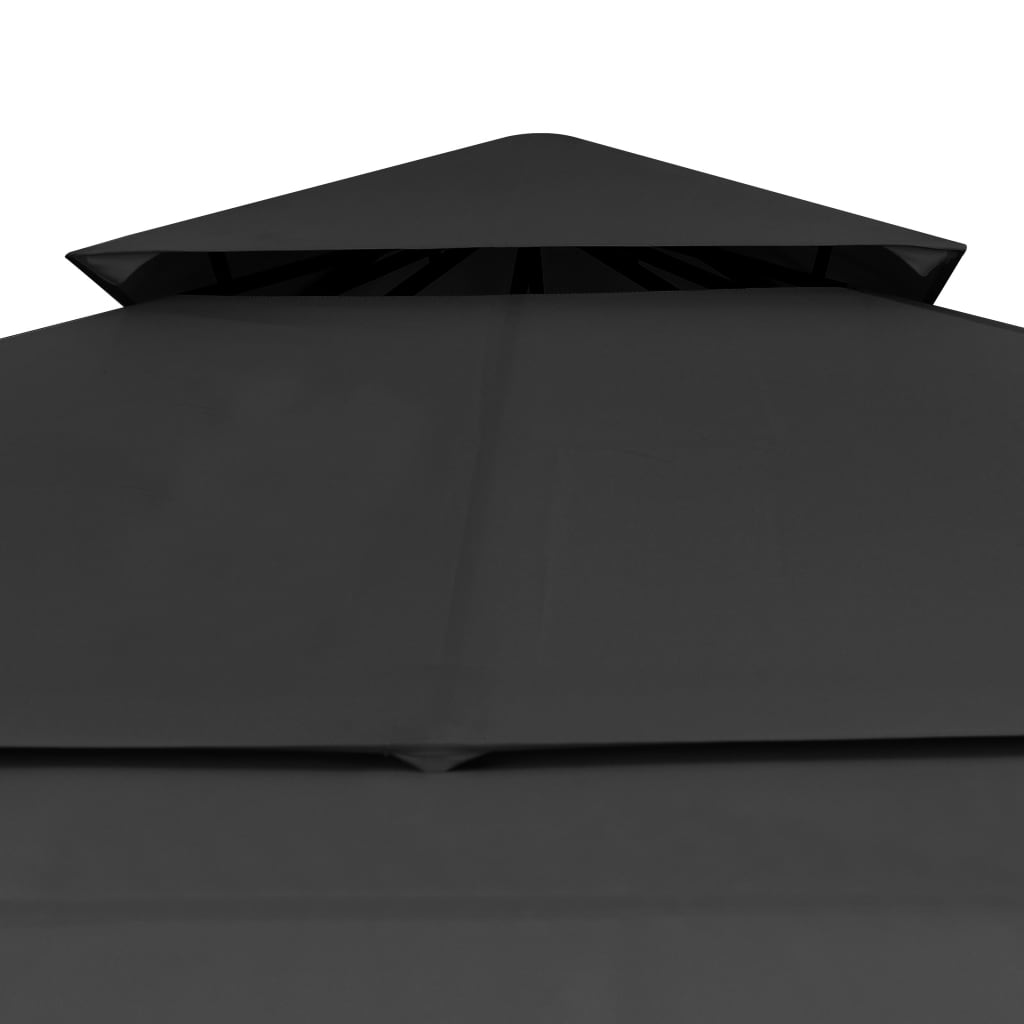 Paviljong med doble utvidbare tak 3x3x2,75 m antrasitt 180 g/m²