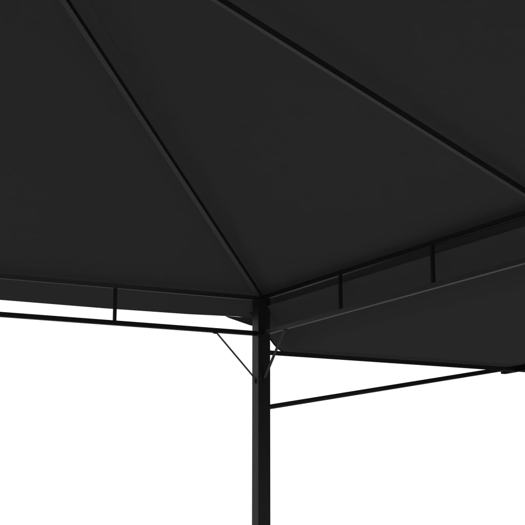 Paviljong med doble utvidbare tak 3x3x2,75 m antrasitt 180 g/m²