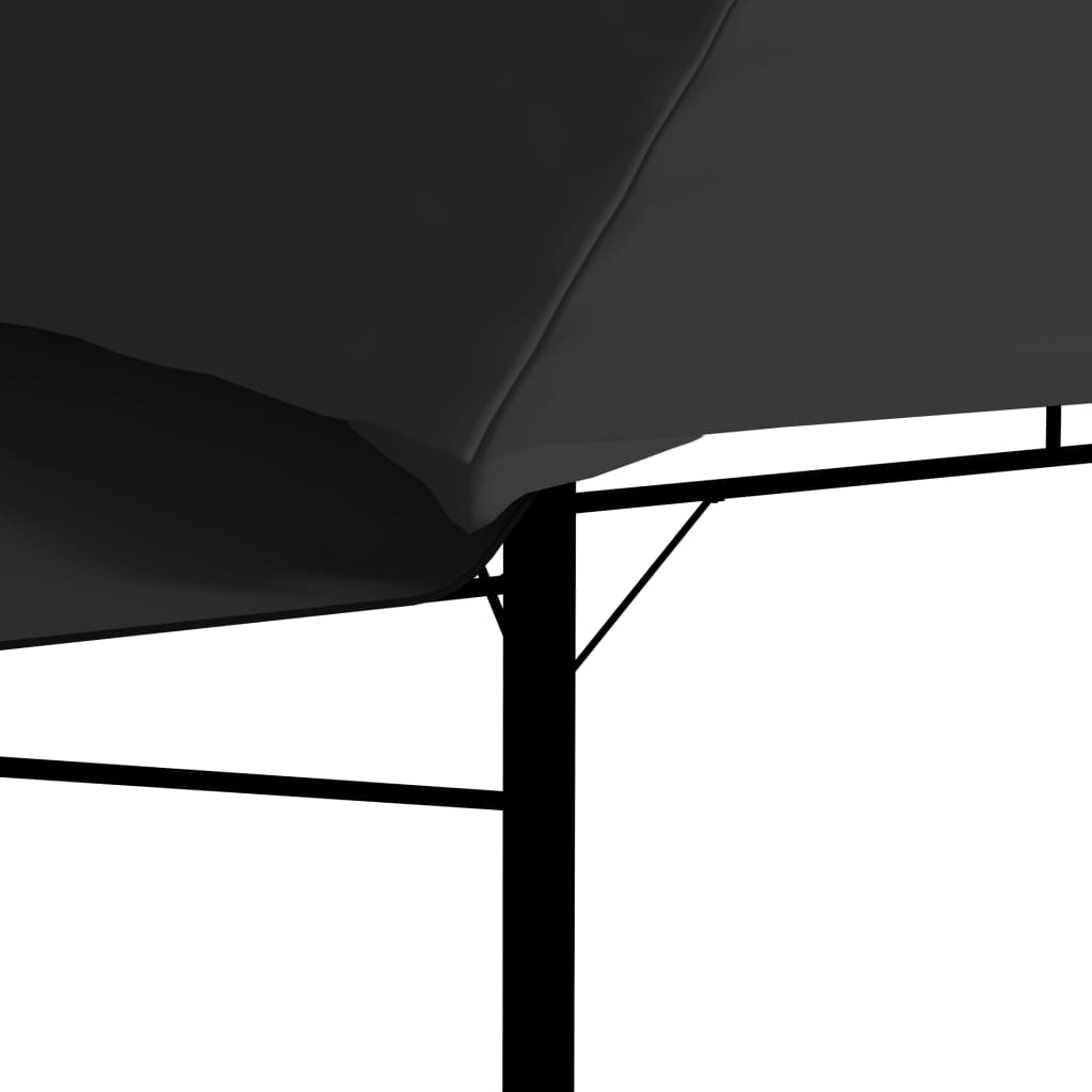 Paviljong med doble utvidbare tak 3x3x2,75 m antrasitt 180 g/m²