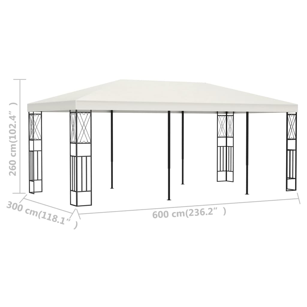Paviljong 3x6 m kremhvit stoff