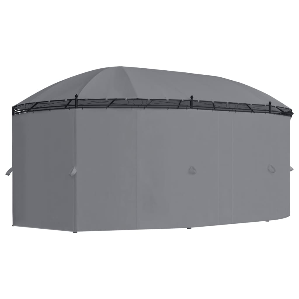 Paviljong med gardiner 520x349x255 cm antrasitt