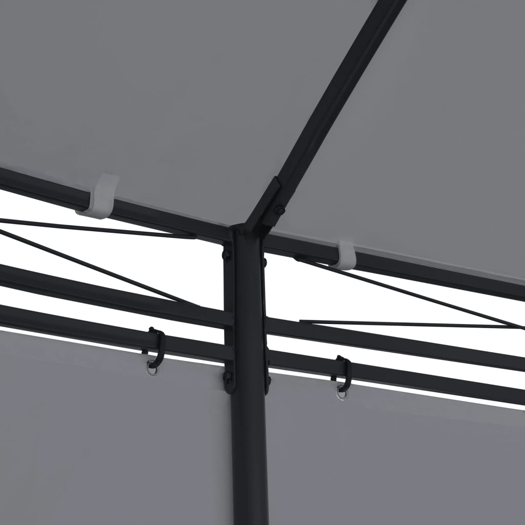 Paviljong med gardiner 520x349x255 cm antrasitt