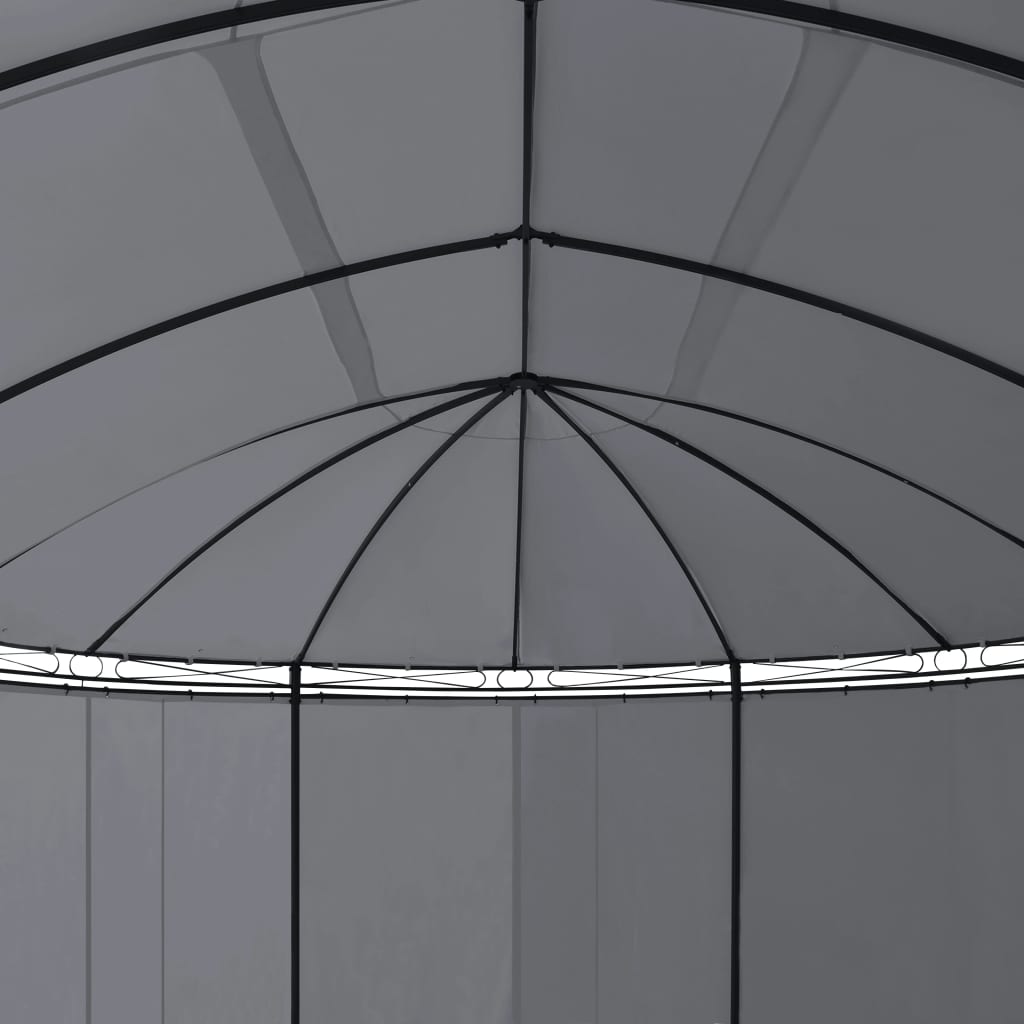 Paviljong med gardiner 520x349x255 cm antrasitt
