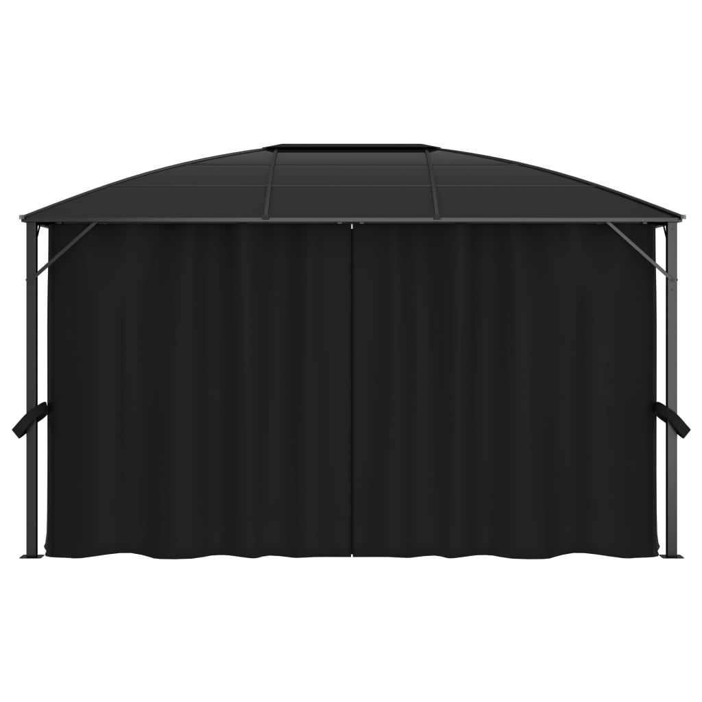 Paviljong med gardiner 400x300x265 m antrasitt