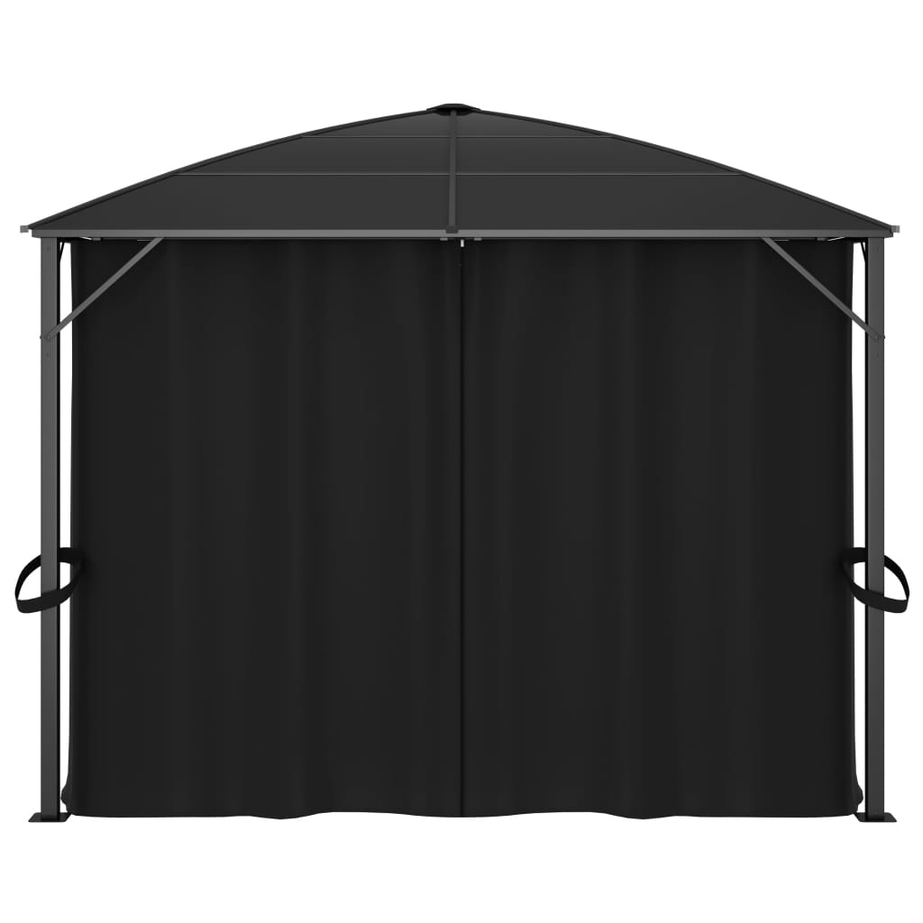 Paviljong med gardiner 400x300x265 m antrasitt