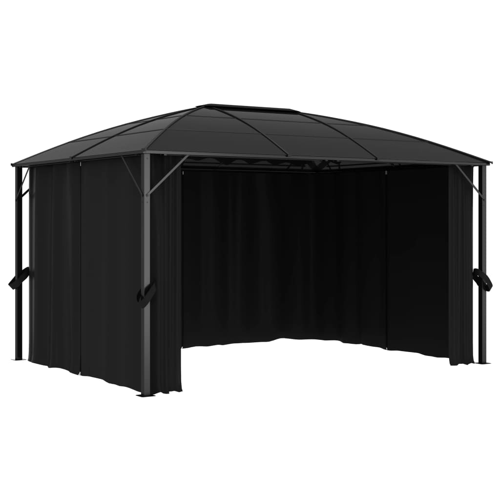 Paviljong med gardiner 400x300x265 m antrasitt