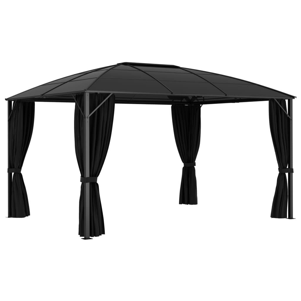 Paviljong med gardiner 400x300x265 m antrasitt