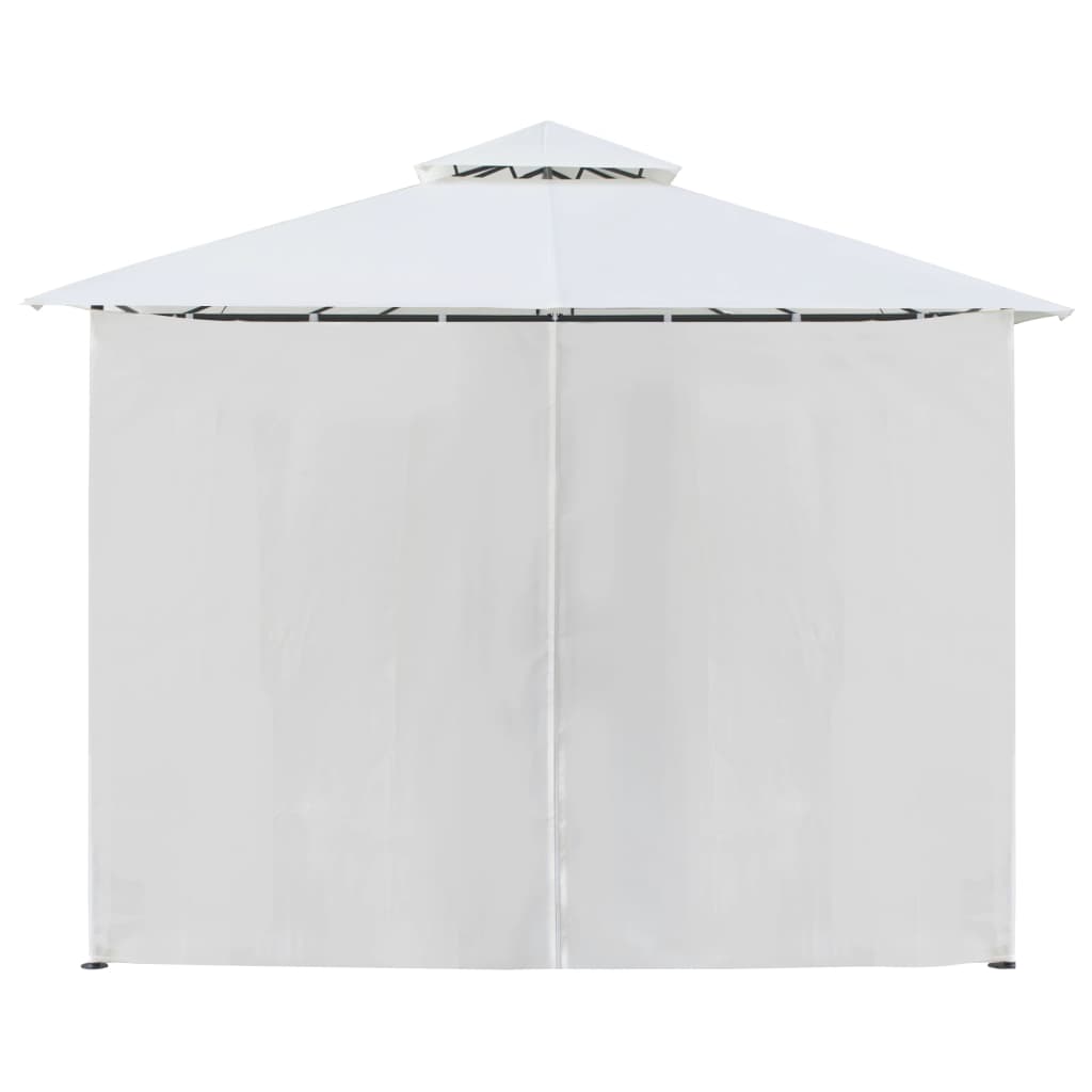 Paviljong med gardiner 600x298x270 cm hvit 180g/m²