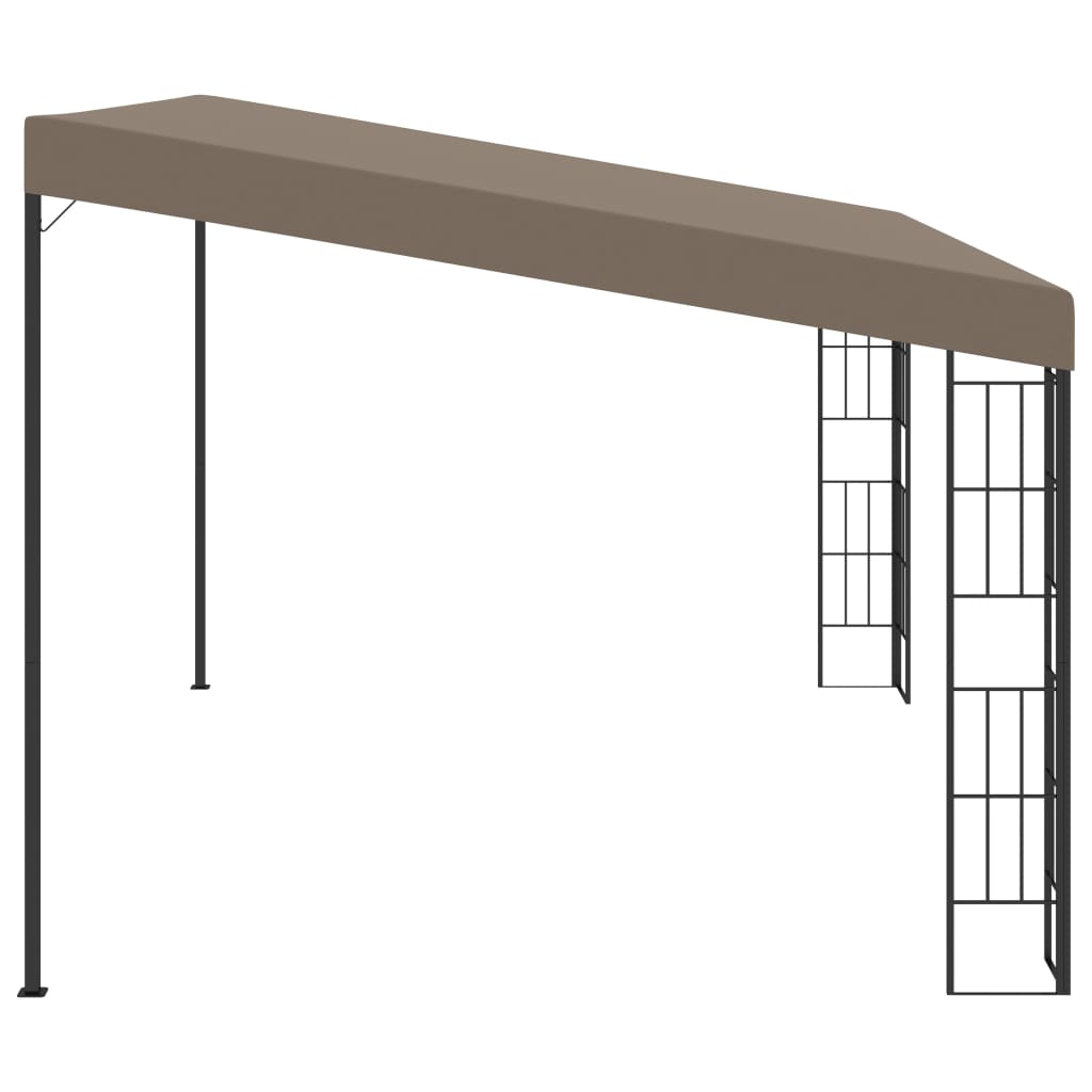 Veggmontert paviljong 4x3 m gråbrun stoff
