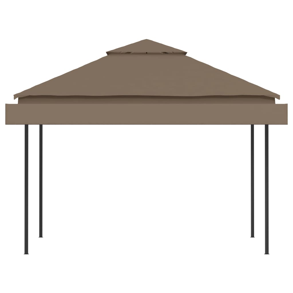 Paviljong med doble utvidbare tak 3x3x2,75 m gråbrun 180 g/m²