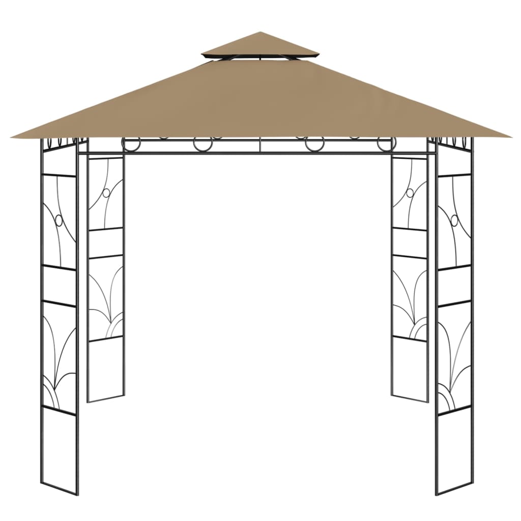 Paviljong 3x3x2,7 m gråbrun 160 g/m²