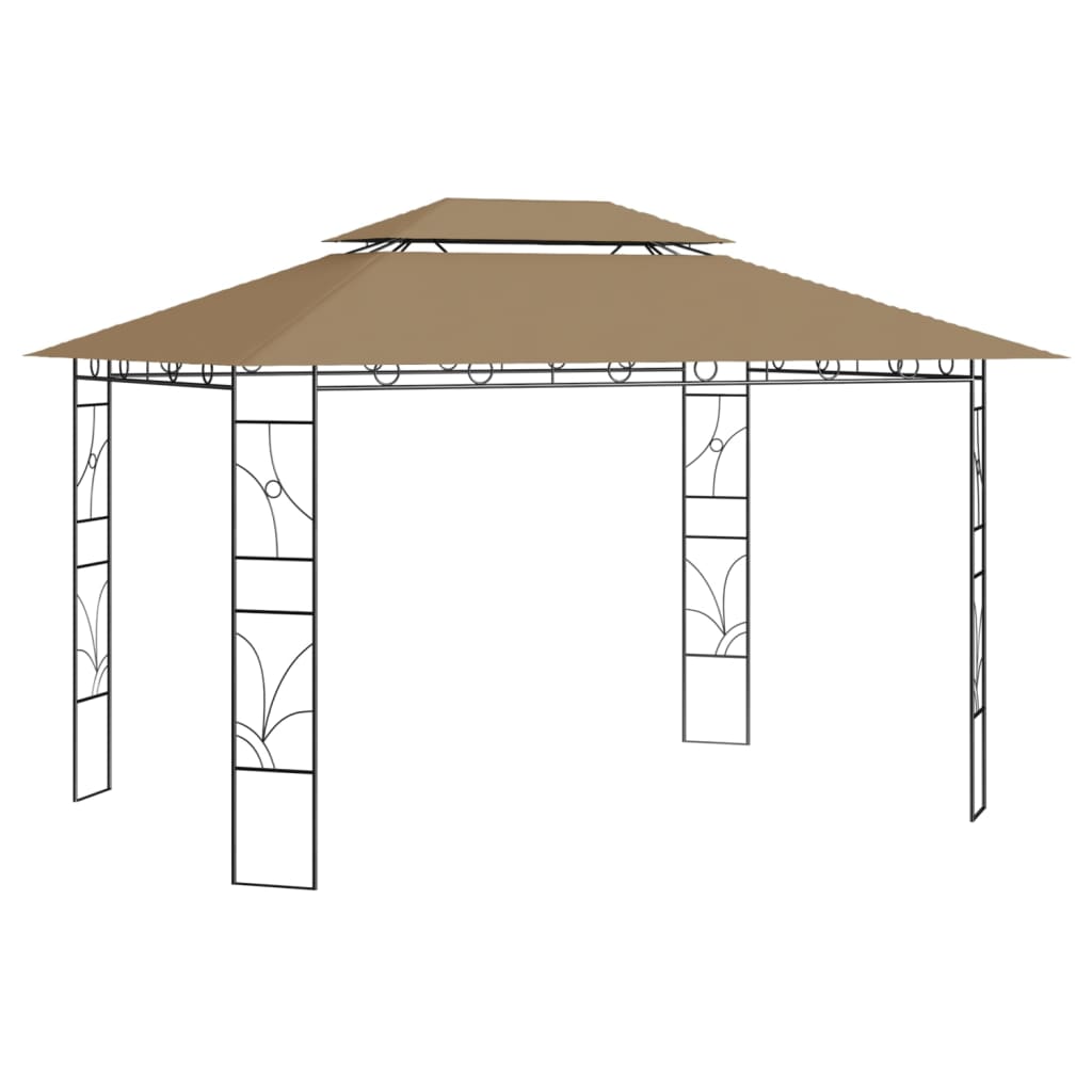 Paviljong 4x3x2,7 m gråbrun 160 g/m²