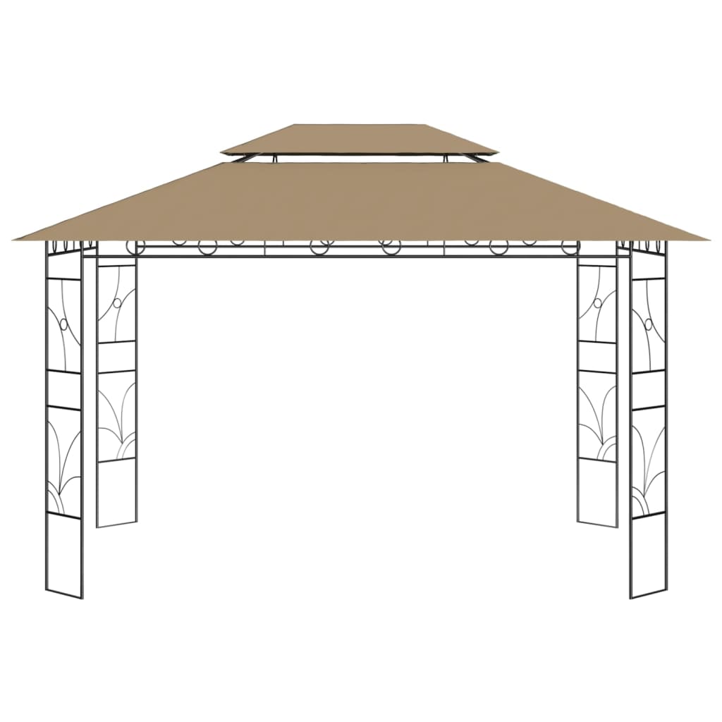 Paviljong 4x3x2,7 m gråbrun 160 g/m²