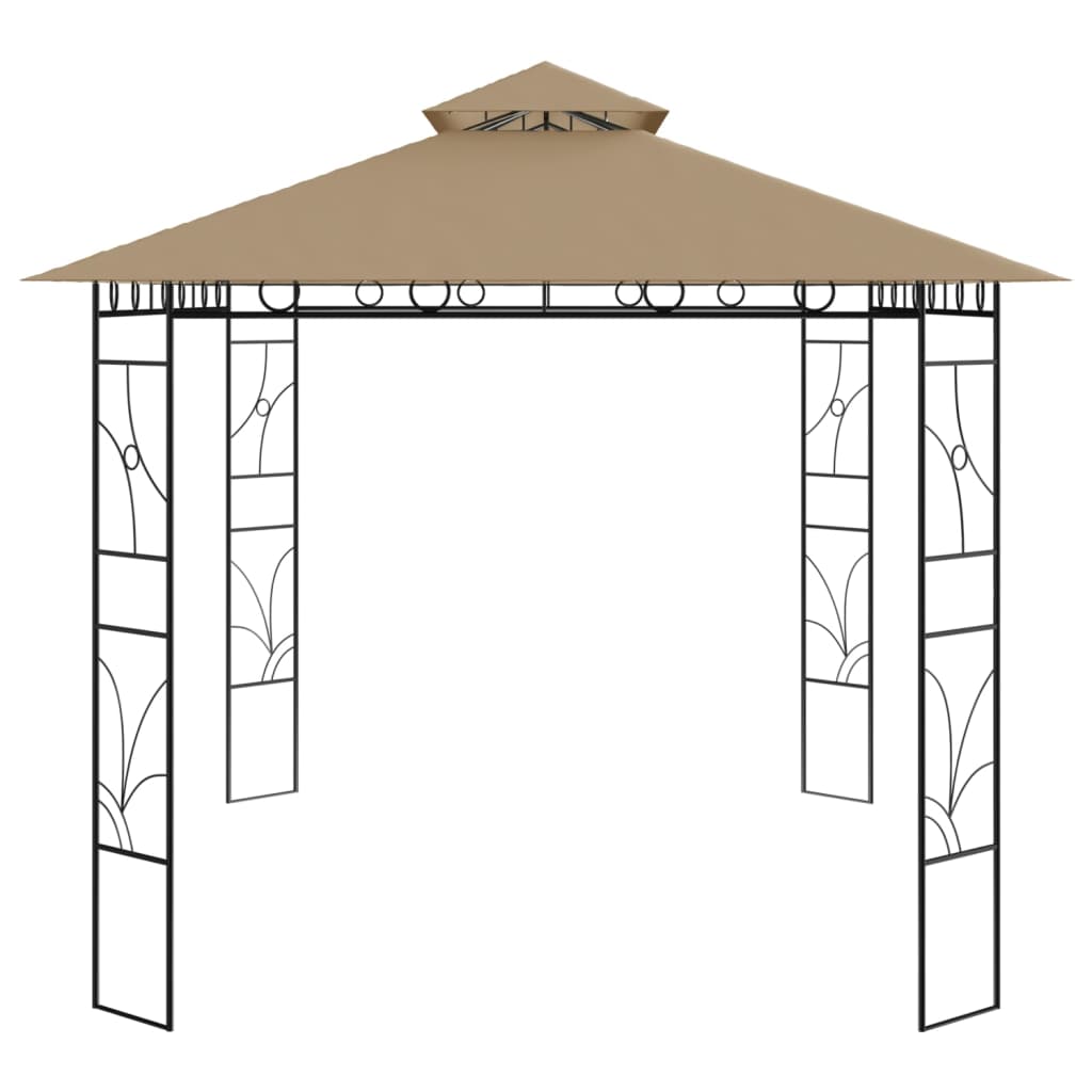 Paviljong 4x3x2,7 m gråbrun 160 g/m²