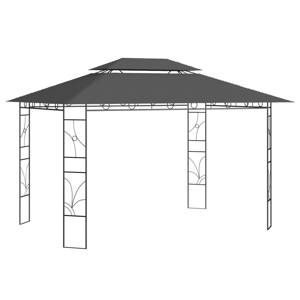 Paviljong 4x3x2,7 m antrasitt 160 g/m²
