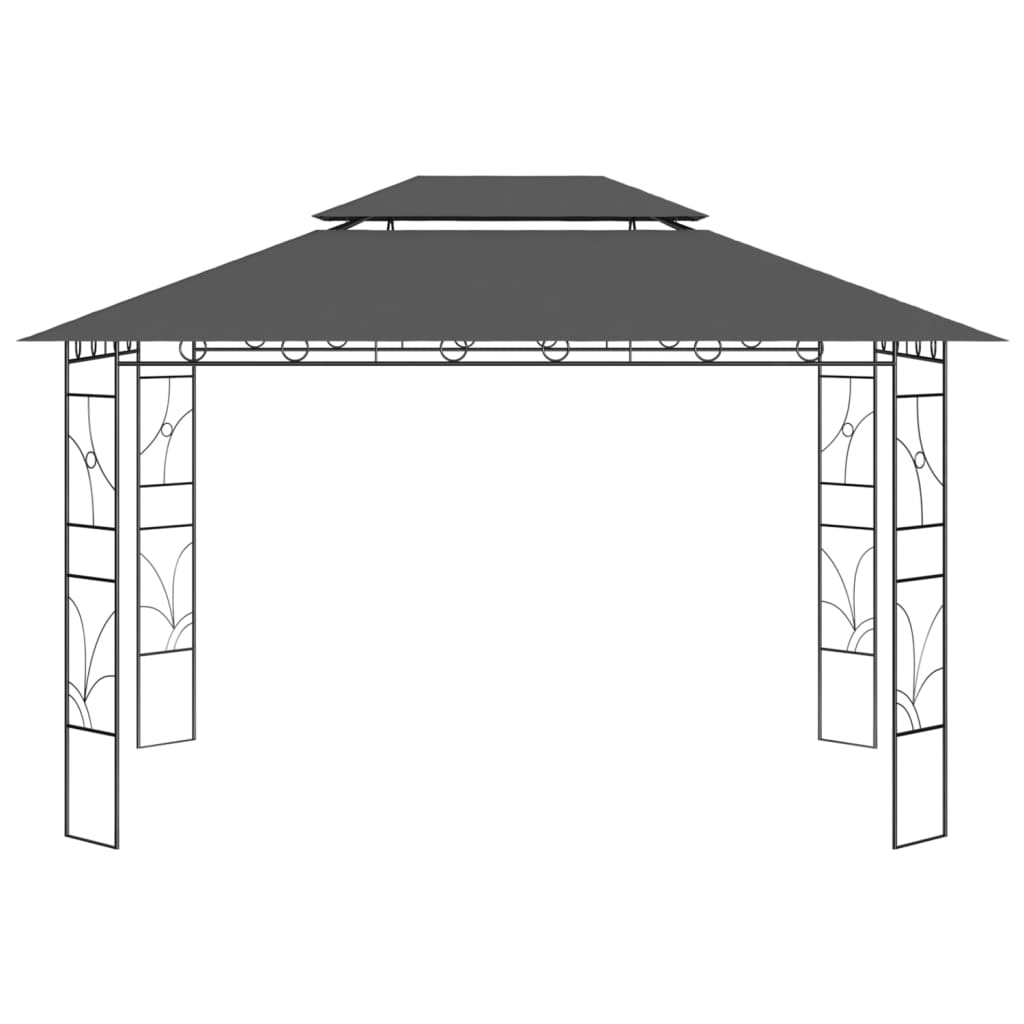 Paviljong 4x3x2,7 m antrasitt 160 g/m²
