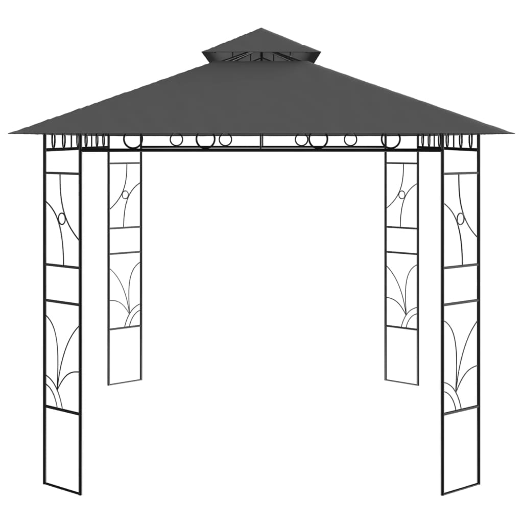 Paviljong 4x3x2,7 m antrasitt 160 g/m²