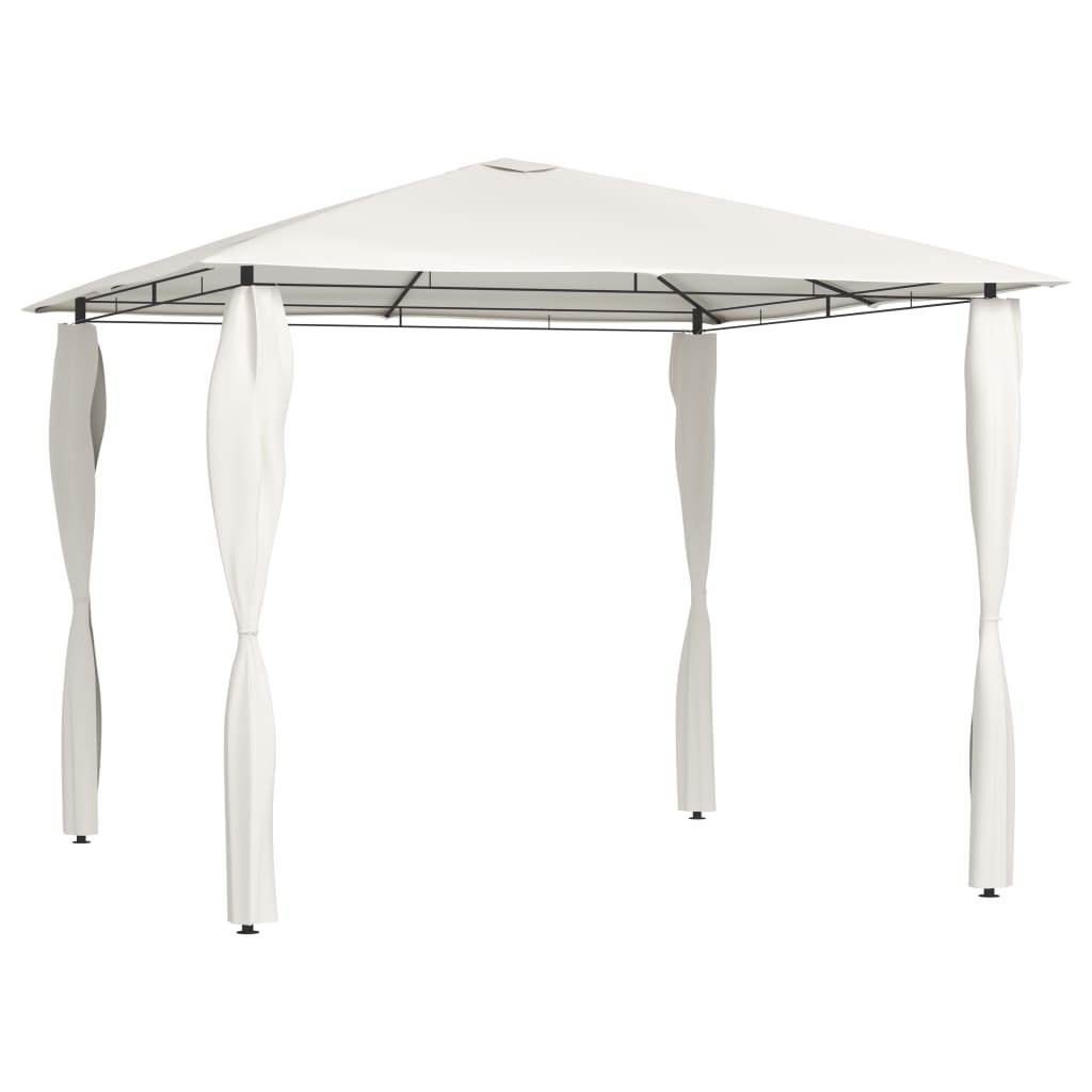 Paviljong med stolpetrekk 3x3x2,6 m krem 160 g/m²