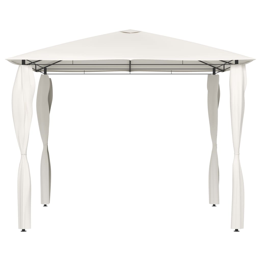 Paviljong med stolpetrekk 3x3x2,6 m krem 160 g/m²