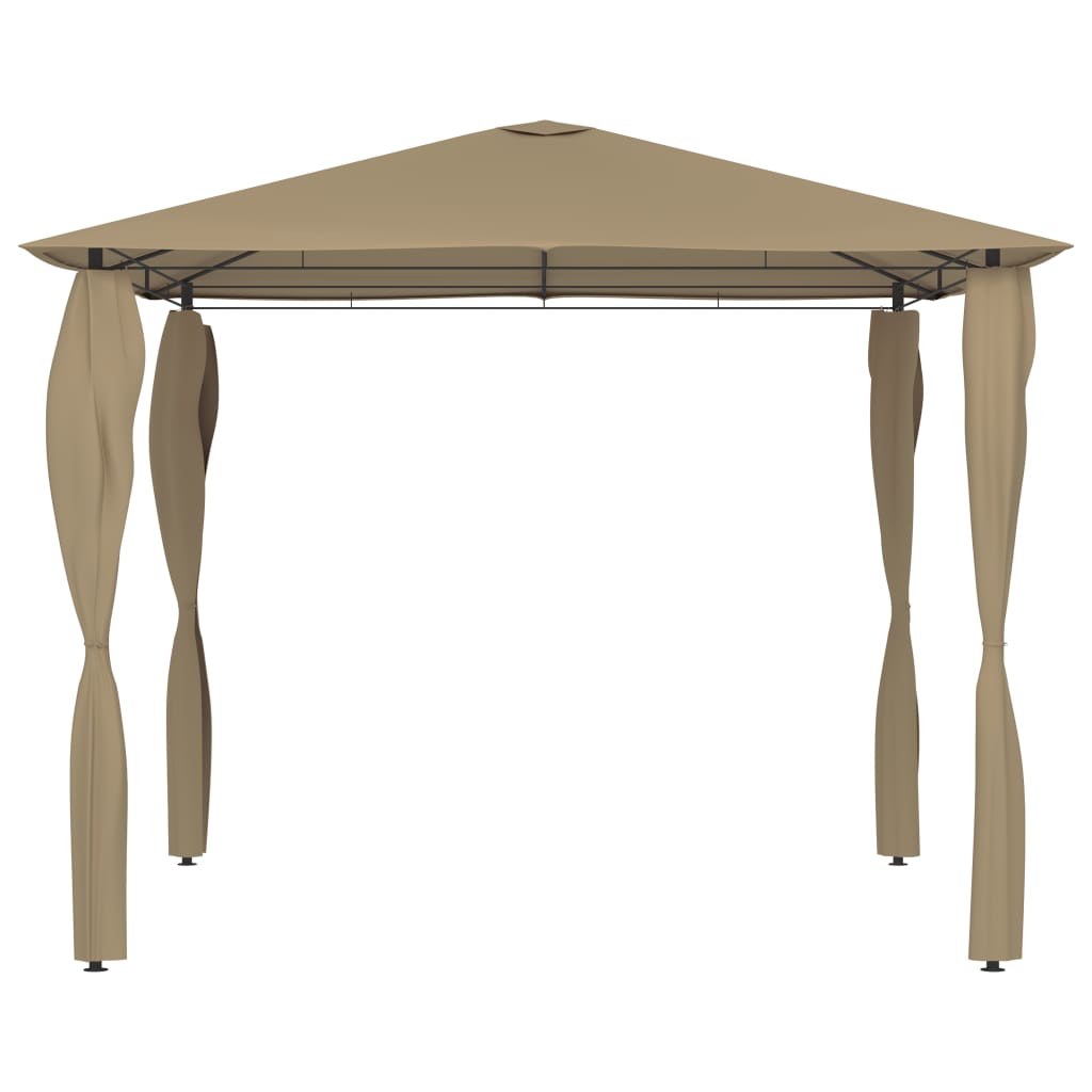 Paviljong med stolpetrekk 3x3x2,6 m gråbrun 160 g/m²